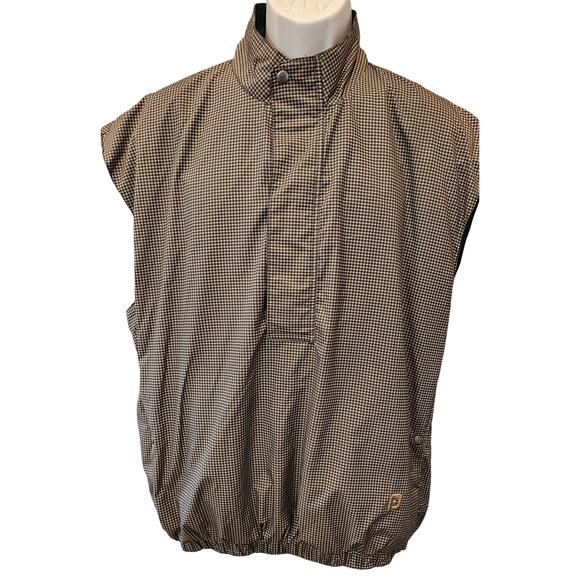 Footjoy Dryjoys Brown Houndstooth Vest Large L Windproof golf water resistant - Picture 1 of 7